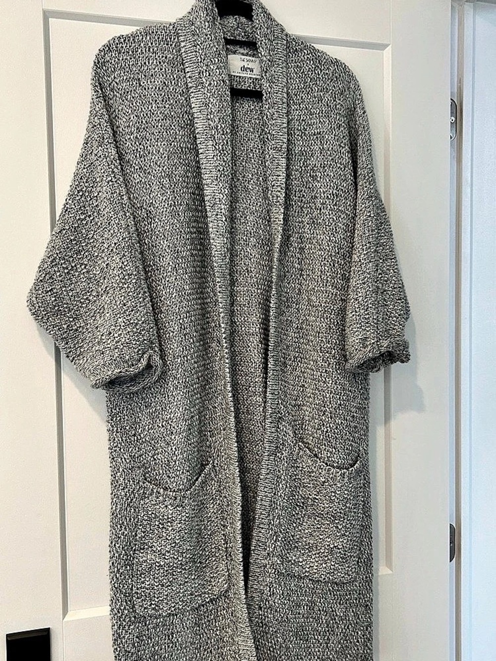 The Skinny by Drew Long Knit Cardigan in Gray Like New -One size